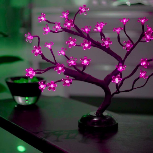 Japanese Cherry Blossom Retro Asian Cute Neon Pink Tree Decor for Birthday/Dorm - Picture 3 of 6